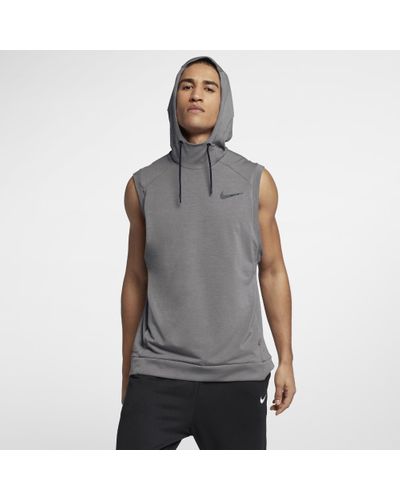 Nike Dri-fit Hooded Men's Sleeveless Training Top in Gray for Men - Lyst