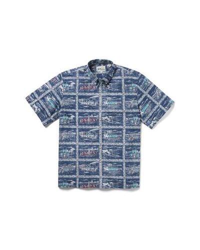 Reyn Spooner Lifeguards Classic Fit Print Short Sleeve Button-Down Shirt - Blue