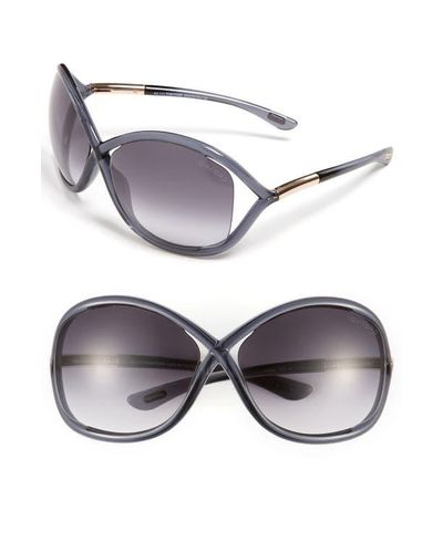 Tom Ford 'Whitney' 64Mm Open Side Sunglasses - Gray
