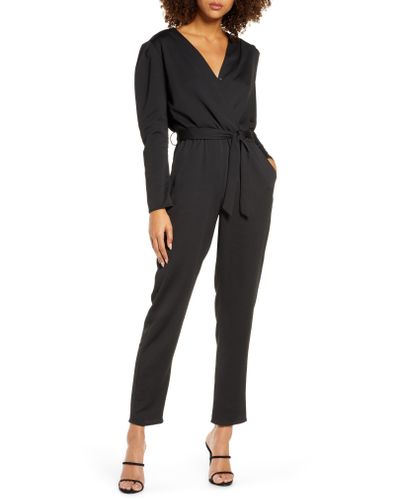 Fraiche By J Puff Sleeve Jumpsuit in ...