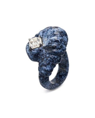Tory Burch Carved Semiprecious Ring - Blue
