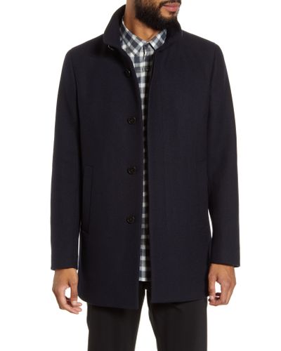 Theory Renew Regular Fit Wool Blend Coat in Blue for Men - Lyst