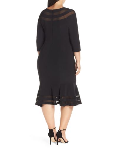 xscape flounce midi dress