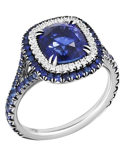 Bony Levy Graduated Sapphire Ring in Blue Lyst