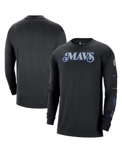 Nike Dallas Mavericks 2023/24 City Edition Max90 Expressive Long Sleeve T-Shirt - Blue