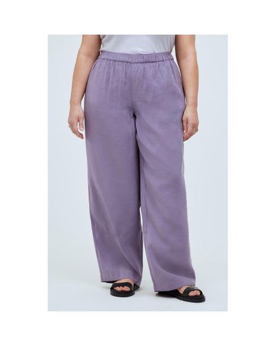 Madewell Softdrape Wide Leg Pants - Purple