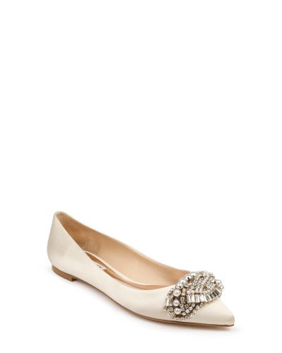 badgley mischka satin flats