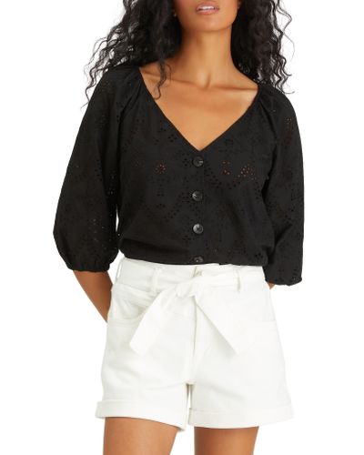 top with button front