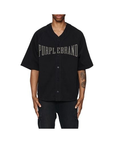 Purple Brand Brand Logo Cotton Baseball Shirt - Black