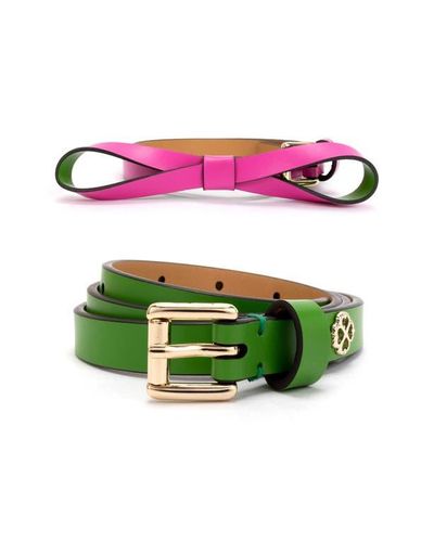 Kate Spade 2-Pack Basic And Bow Belts - Green