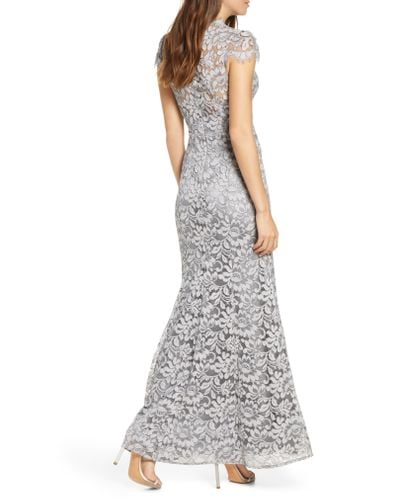 Embroidered lace trumpet gown eliza j Clearance