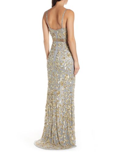 sleeveless sequin gown