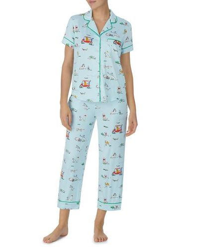 Kate Spade Print Crop Pajamas - Blue
