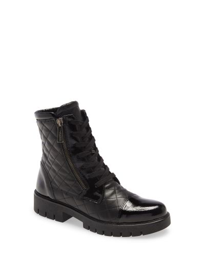 The Flexx Leather Granger Quilted Boot in Black Leather (Black) - Lyst