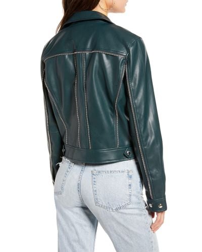 Blank NYC Zipper Detail Faux Leather Moto Jacket - Lyst