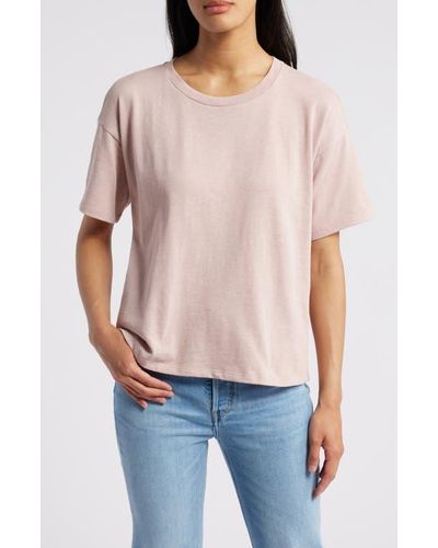 Eileen Fisher Crewneck Organic Cotton T-Shirt - Pink