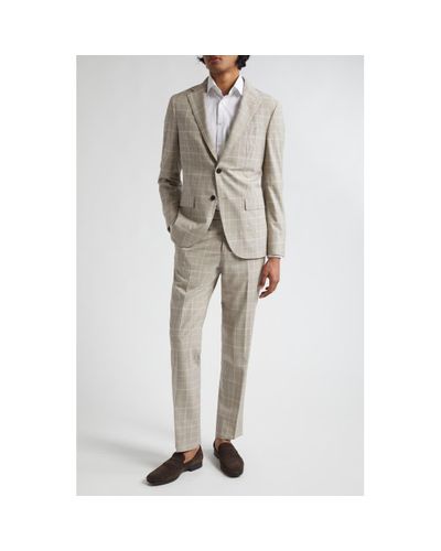 Boglioli B-Line Glen Plaid Virgin Wool Suit - White