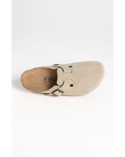 Birkenstock Suede Boston Soft Footbed Clog in Taupe Suede (Brown) - Lyst