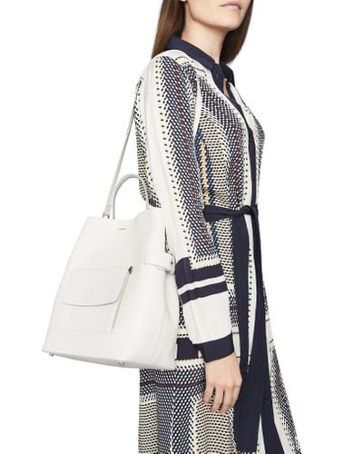 reiss freya leather bucket bag