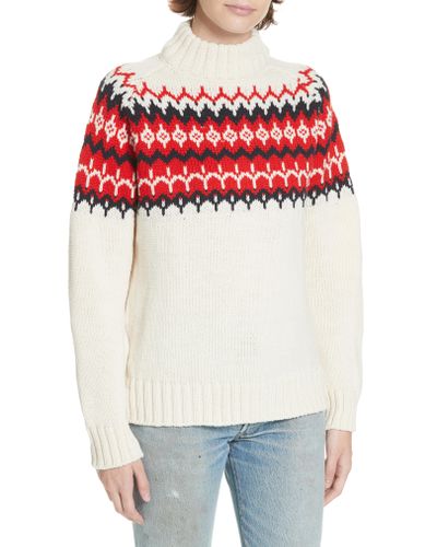&Daughter Bansha Fair Isle Wool Sweater in Cream (Red) - Lyst