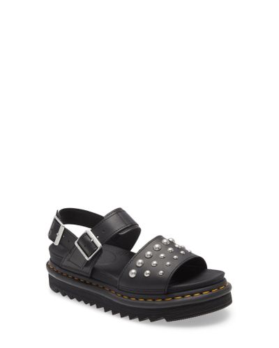 dr martens black voss stud sandals