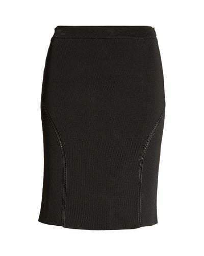 Tom Ford Openwork Embroidery Inset Sweater Skirt - Black