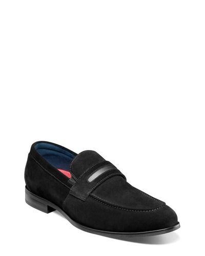 stacy adams black and gold loafers
