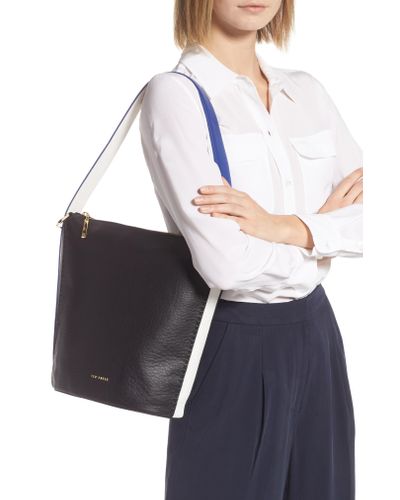 endora leather shoulder bucket bag