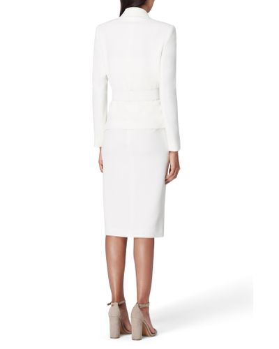 Tahari Two-piece Asymmetrical Belted Suit in Ivory (White) - Lyst