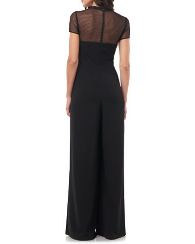 JS Collections Stretch Crepe Jumpsuit in Black - Lyst