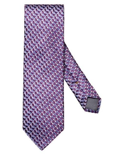 Eton Micro Geometric Silk Tie - Purple