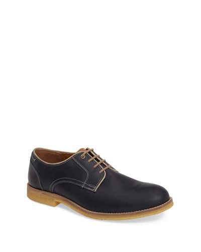 Johnston & Murphy Leather Howell Plain Toe Oxford in Navy (Blue) for ...