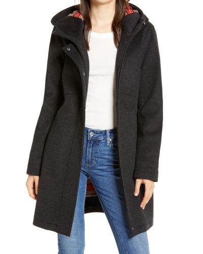 hooded wool coat women