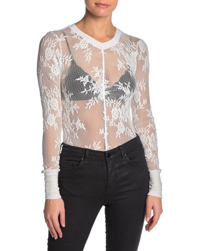 Womens Lacey Long Sleeve Layering Top 
