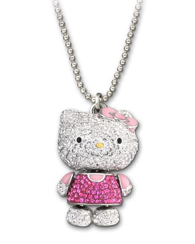 NEW Hello kitty Swarovski Necklace silver heart Sanrio jewelry Gifts Rare  Japan | eBay