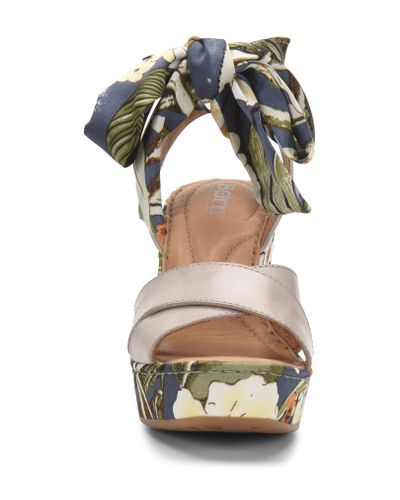 born salton leather floral wedge sandal