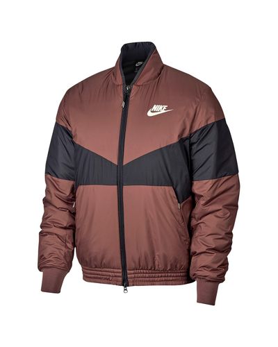 nike logo embossed bomber jacket
