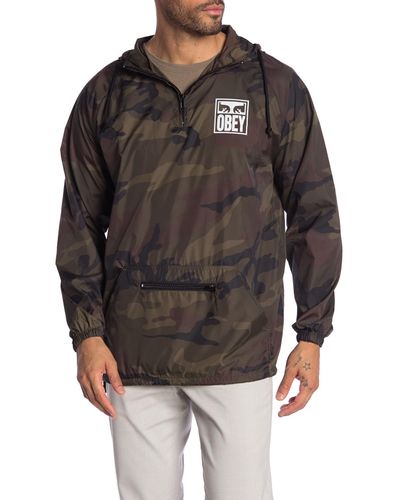 Obey Synthetic Eyes Graphic Print Camo Jacket for Men - Lyst