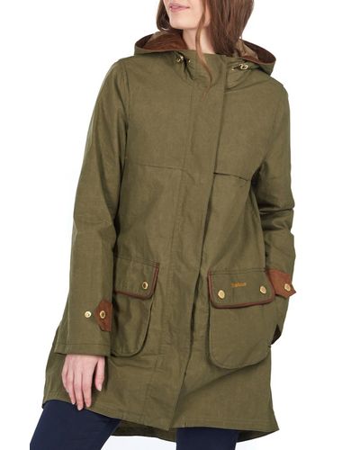 Barbour Icons Re-engineered Durham Showerproof Cotton Coat in Olive (Green)  - Lyst