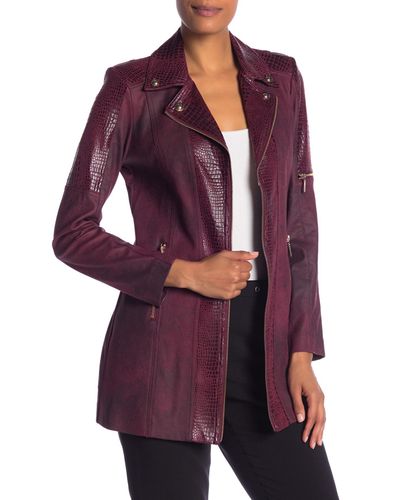 purple faux suede jacket