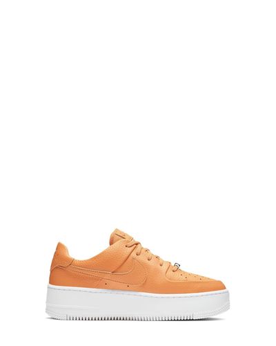 Nike Air Force 1 Sage Low Top White Sole Sneaker in Brown | Lyst