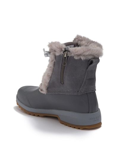 sperry maritime faux fur lined winter duck boot