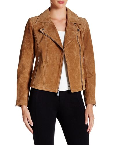 camel suede moto jacket