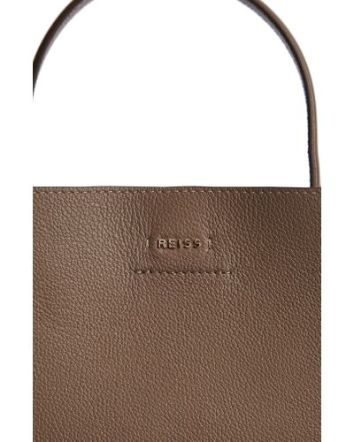 reiss freya leather bucket bag