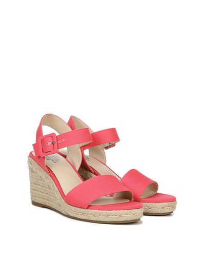 LifeStride Canvas Tango Espadrille Wedge Sandal - Wide Width Available in Pink - Lyst