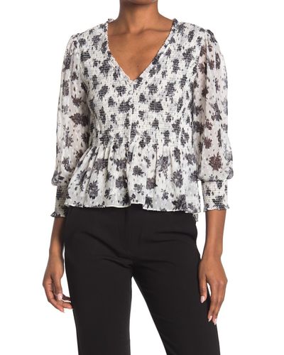 Laundry by Shelli Segal Blouse W/ Smocked Detailing - Lyst