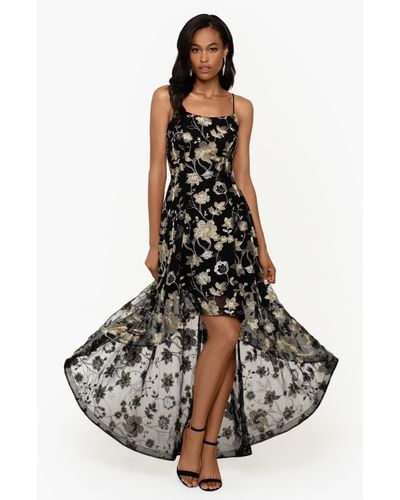 xscape embroidered lace ballgown