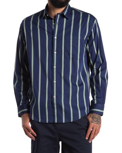 NN07 Deon Stripe Print Shirt in Blue for Men - Lyst