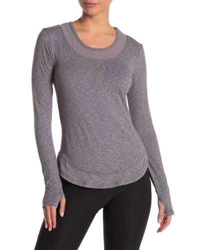 X By Gottex Long Sleeve Thumbhole Shirt in Gray - Lyst