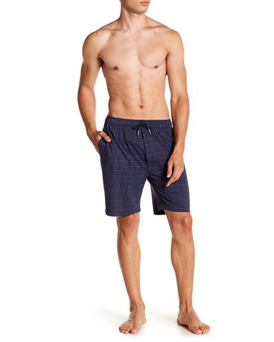 Lacoste Cotton Signature Print Knit Shorts in Navy (Blue ...